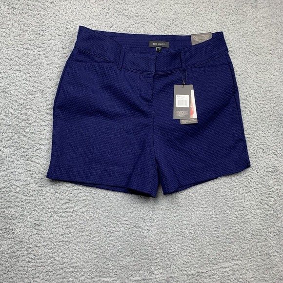 The Limited Shorts Womens Size 4 Navy Blue Waffle Weave Tailored Short Chino - Picture 2 of 16